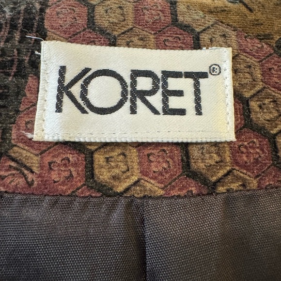 Koret vintage Women's Patchwork micro velvet Jacket blazer- Purple and Brown - Picture 7 of 13